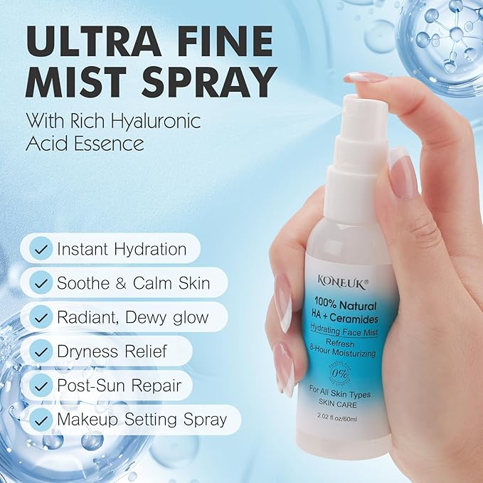 Skincare Refreshing Face Mist Kit-Long Hydration and Soothing Facial Spray for Glowing Skin Care, Mini Face mist Gifts for Women, Mothers Day Gifts, Teacher Gifts, Trave Size2.02 fl oz 6 Pack