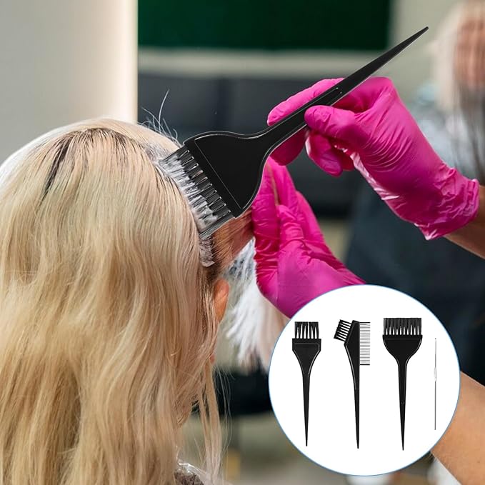 SHENLIU Punched Silicone Highlight Hair Cap with Needle Brushes Set,Reusable Highlighting Poked Hole Hooks for Salon Color Hairdressing Dyeing Staining Tools for Women Men(White)