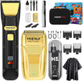 HIENA PRO Professional Hair Clippers Set for Men, Cordless Clipper Kit & Trimmer Set, Electric Foil Shavers and Beard Trimmers, Ear, Nose Hair Trimmer Set & Facial Grooming Tool Kit, Gifts for Men