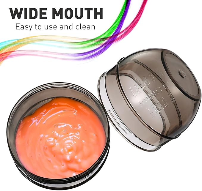 Beavorty Hair Dye Measuring Cup with Double Scale 5.31X3.54X3.54In Hair Color Mixing Bowl and Tint Shaker for Salon and Home Use