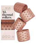Kitsch Ceramic Hair Rollers for Women – Self-Grip Hair Curlers for Heatless Overnight Curls, Long-Lasting, Frizz-Free, Volumizing Large Rollers for All Hair Types – Terracotta, 4 Count (Pack of 1)