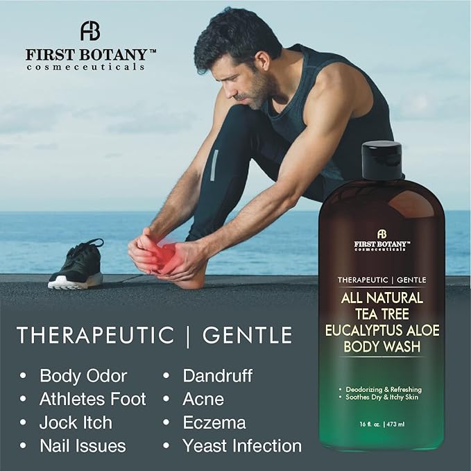 Tea Tree Eucalyptus Body Wash & Skin Cleanser for Women & Men, 16 Fl Oz