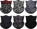 Neck Gaiter Mask, Sun Mask, Rave Bandana Face Mask, Seamless Face Scarf, Headband for Men Women (A-Black Series)