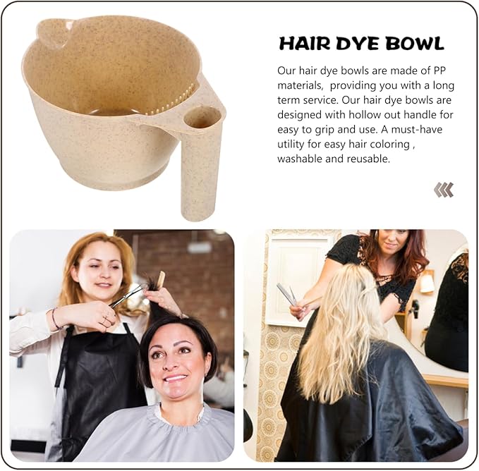 MERRYHAPY Hair Dye Bowl 2-Pack Portable Tint Bowls with Ergonomic Handle Reusable Color Mixing Bowl for Salon Home Hair Coloring Highlights Diy Dyeing