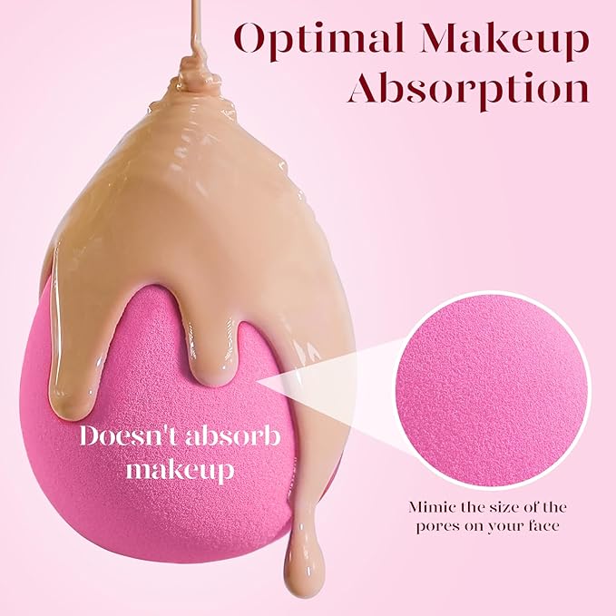 BEAKEY Makeup Sponge Set of 6, Super Soft Beauty Sponges for Foundation