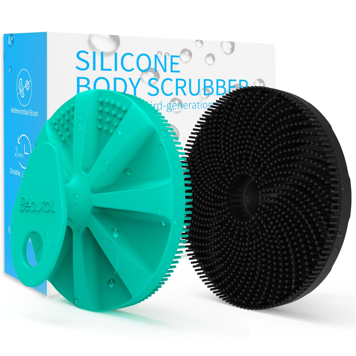 Silicone Body Scrubber, BEAUTAIL Gentle Exfoliating Brush for All Skin Type