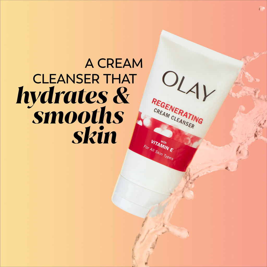 Olay Regenerist Regenerating Cream Cleanser Face Wash, 5 Fl Oz, Pack of 3