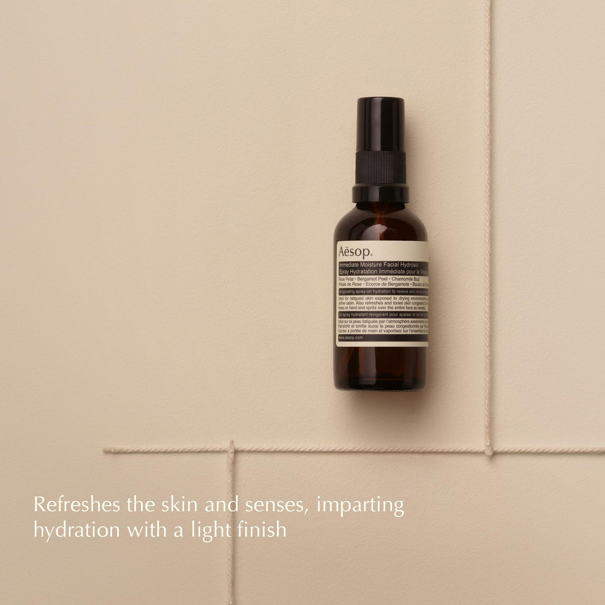 Aesop Immediate Moisture Facial Hydrosol, Rose Petal-Infused Face Mist, 2oz