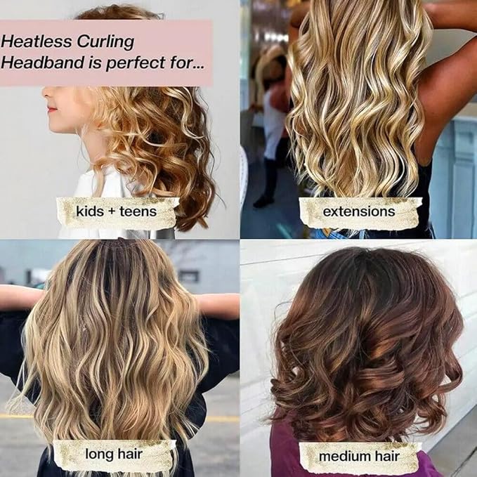 3PCS Heatless Hair Curler, Flexi Rod, For All Hair Types, Includes Brown, Black, Pink, Easy to Use, No Heat Curls, Overnight Curls, For Long Medium Hair