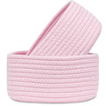【2 Pack】ABenkle Small Woven Baskets, Tiny Oval Shallow Storage Baskets, Mini Cotton Rope Empty Decorative Basket, Boho Little Organizer Bins for Bathroom, Cat Dog Toy Gifts Baskets