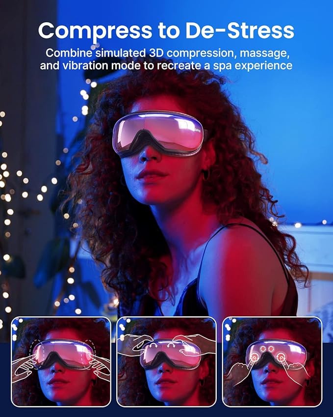 RENPHO Eyeris 1 Eye Massager with Heat, FSA Eligible HSA, Smart Heated Eye Mask for Eye Care, Dry Eyes, Head Tension & Strain Relief, Birthday Gifts for Women and Men