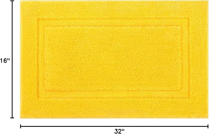 SHACOS Super Soft Bathroom Rugs Set of 2 Pieces 20x32 + 16x24 inch Non Slip Washable Bath Rugs Microfiber Absorbent Bath Mats Plush Bathroom Carpet for Tub Shower, Yellow
