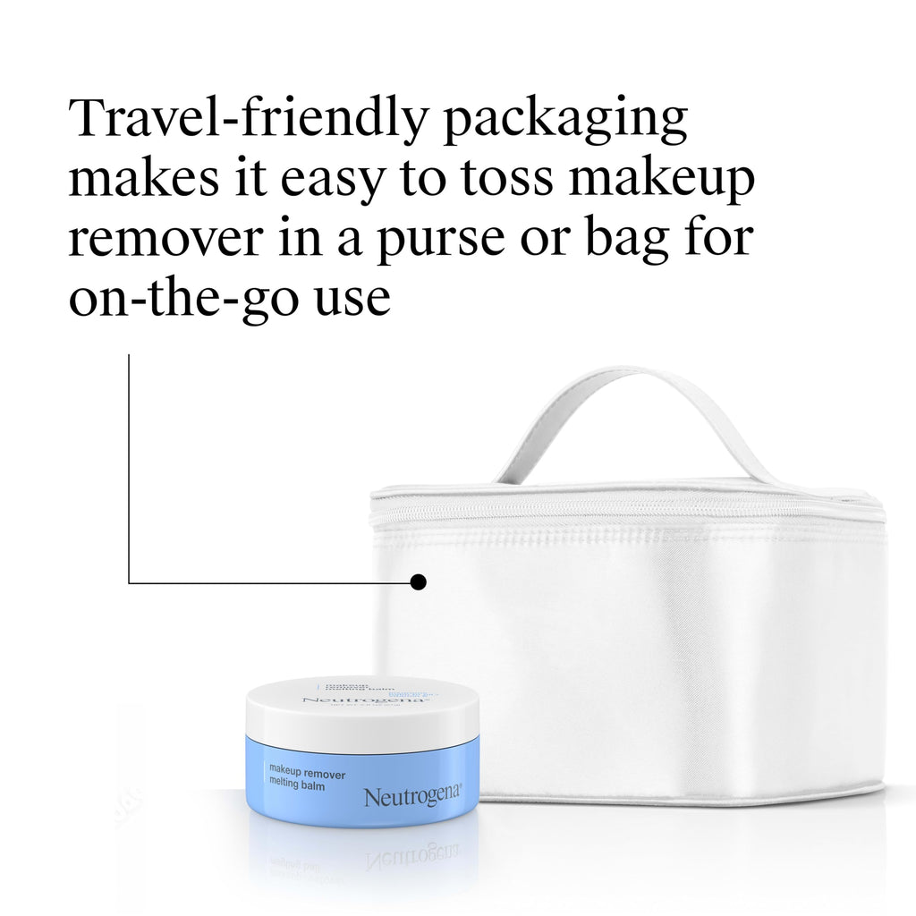 Neutrogena Makeup Remover Melting Balm with Vitamin E, Nourishing and Gentle on Skin, Works on Lips, Face, and Eyes, Solid to Oil for Quick Removal, Fragrance-Free, Travel-Friendly, 2 oz