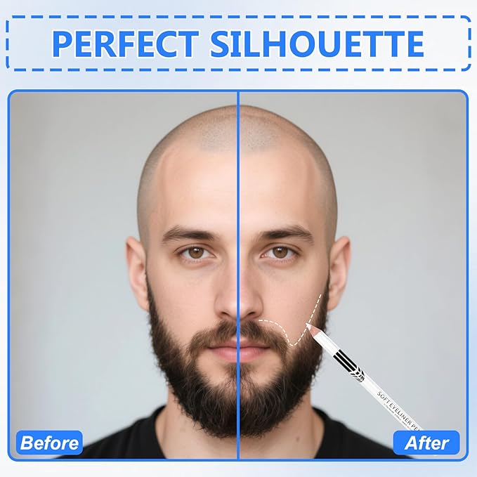 BOHUIZ 12Pcs White Barber Pencil with 2 Sharpener, Magic Hairline Pencils for Lineup Beard Shaping Beard Guide Pen Barber Chalk for Beards Hair Makeup Design for Men
