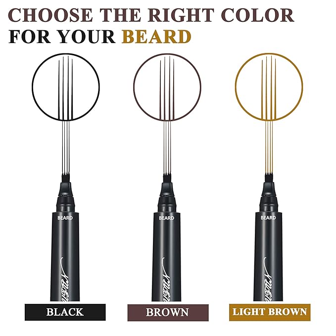 Beard Pencil Filler for Men - Sweat Proof, Water Resistance, Long Lasting & Natural Finish barber Pencil, Mustache Repair Shape (BROWN)