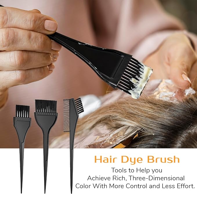 4 Pcs Balayage Highlighting Board and Brush Kit 3 Hair Dye Brush and 1 Balayage Highlightings Board with Teeth Black Hair Dye Comb for Hairs Dyes Women Hairs stylist Accessories Salon Home Use