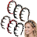 6 Pcs Headbands for Women with Teeth, Non-Slip Wavy Comb Headbands with Teeth, High Skull Hair Bands for Slicked Back & Volume Styling, Pearl Beaded Accessories for Parties, Weddings & Short-Term Wear