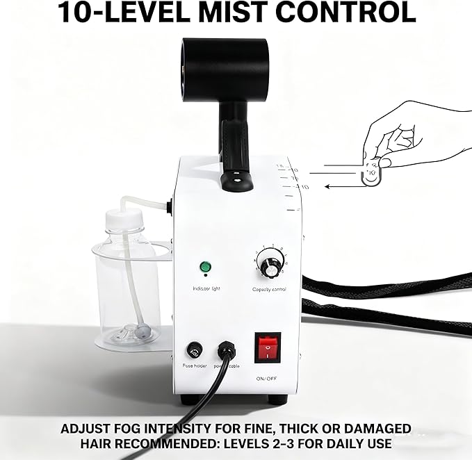 Nano Hair Steamer, Professional Nano Spray Vaporizer, Hair Color Processor, for Salon & Home Use – Adjustable Mist, 110V, 1300W, 11.83oz Tank, Moisturizing, Scalp Care, Hair & Pet Grooming