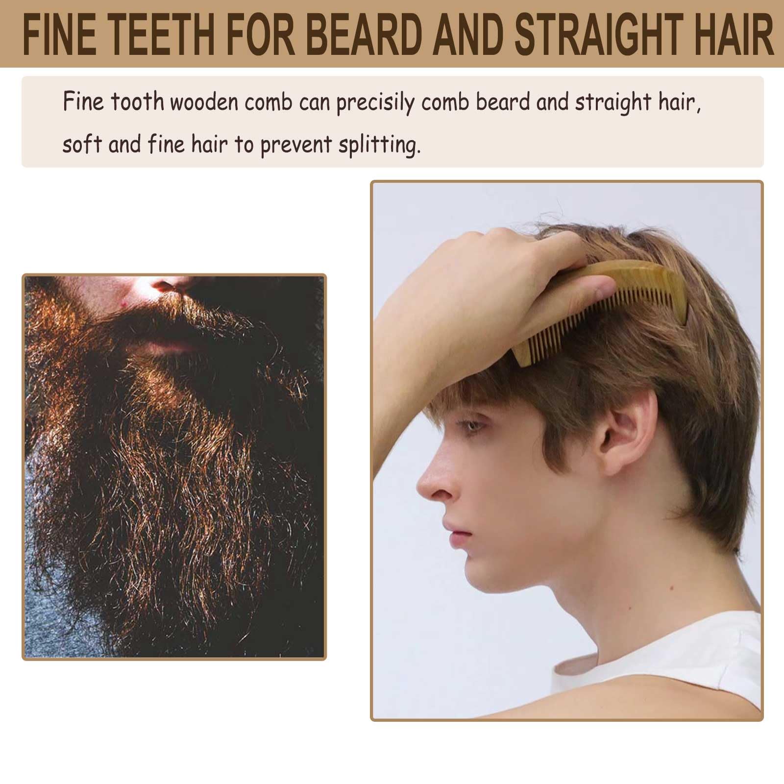 Moreinday Wooden Comb for Hair & Beard, for Scalp Massage & Distribute Oils