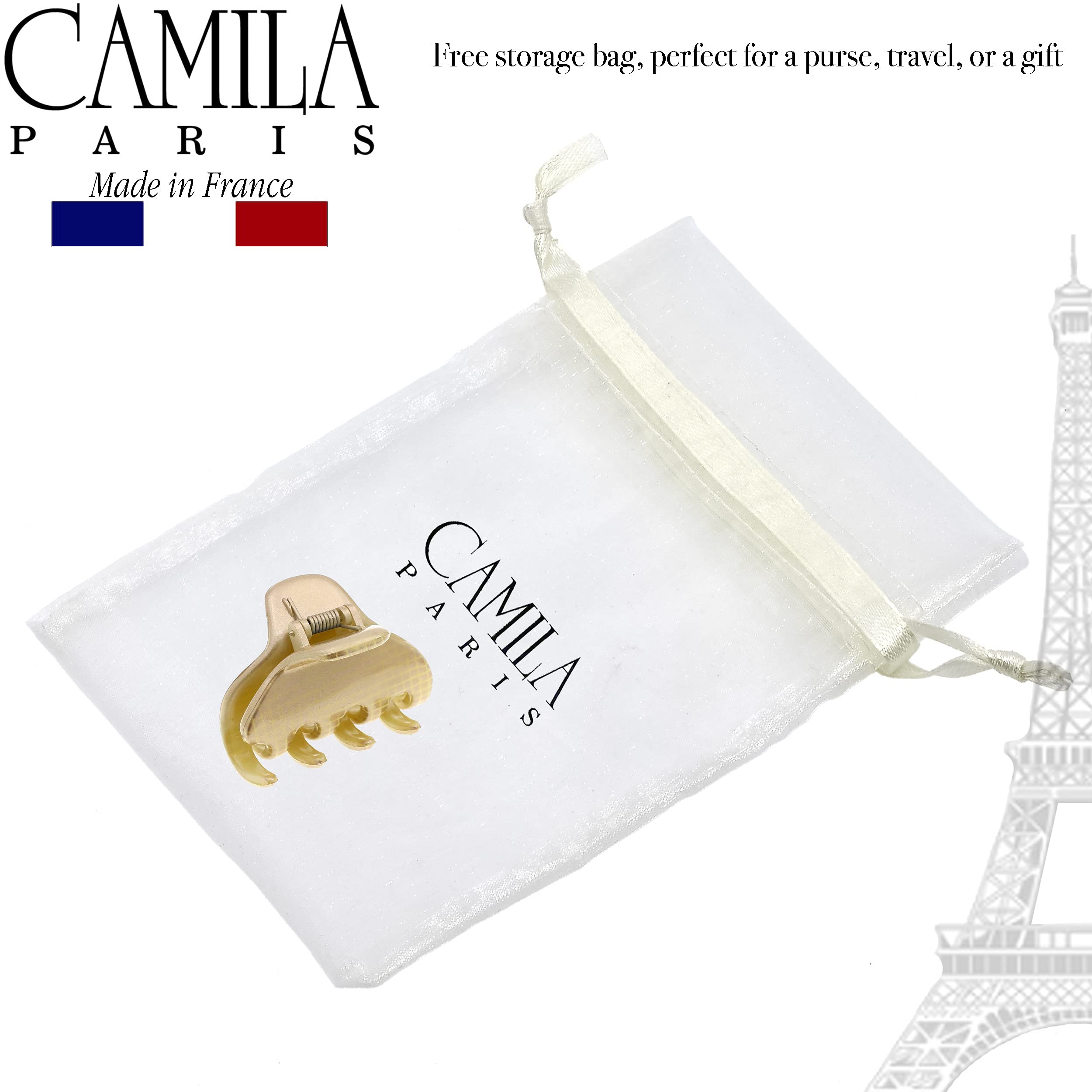 Camila Paris CP3195 French Small Hair Clips for Women, 1.75" Small Claw Clip Fashion Styling Mini Hair Clip Accessories for Women, Strong Hold No Slip Grip Cute Claw Clips, Made in France