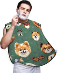 NOUZU Pomeranians Pattern Print Beard Bib Apron For Men, Beard Hair Catcher For Men Shaving Trimming,Beard Cape Cloth