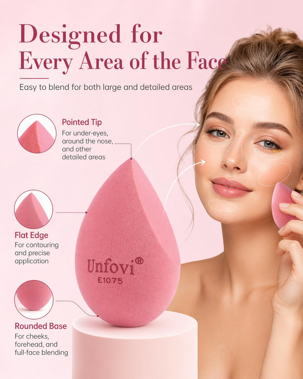 7-Pack Makeup Sponges Set, Cosmetic Sponge for Foundation & Concealer, Latex-Free Reusable Beauty Face Blender, Soft Makeup Blenders for Liquid, Cream, Powder Wet/Dry Application (Multi)