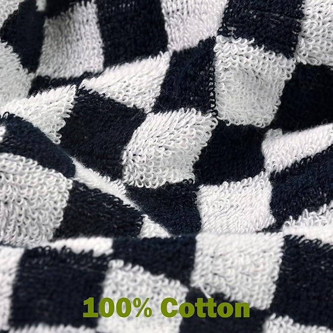 Jacquotha Wash Cloths Checkered 4 Pack (Black and White)