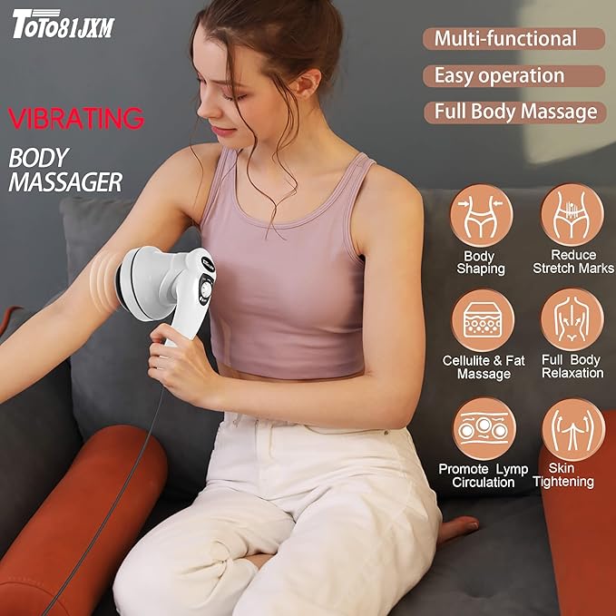 TOTO81JXM Cellulite Massager – Body Sculpting Machine with Lymphatic Drainage & Skin Tightening for Belly Butt Stomach Legs Arms Fat, Lipo Roller Massager After Surgery, Widearea & Adjustable Speed.