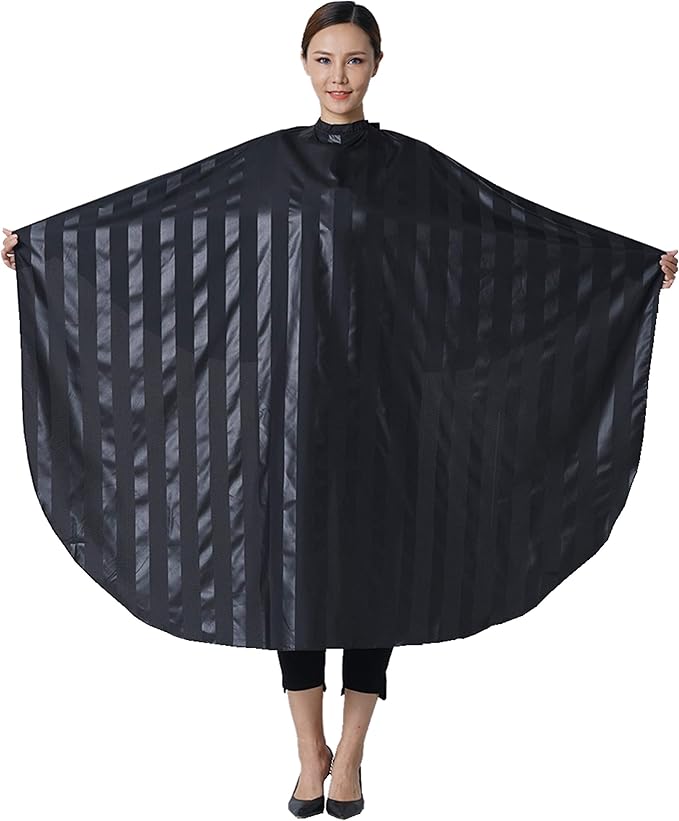 SMARTHAIR Professional Salon Cape, Polyester, Black, 54'x62', Barber Hair Cut Cape