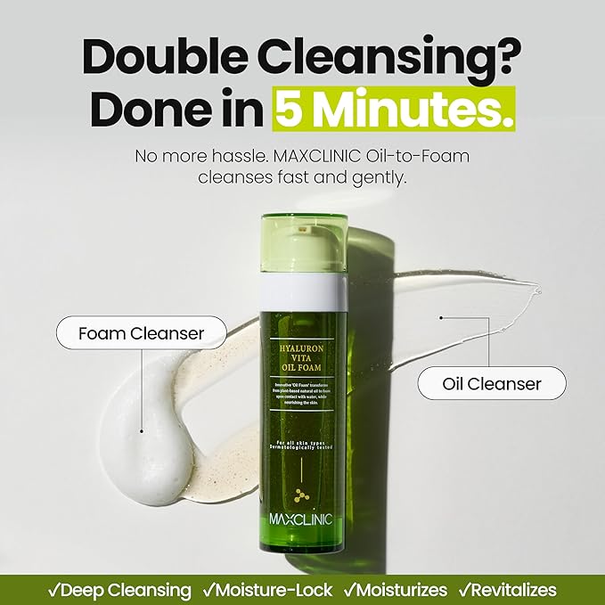 [K-Beauty] Hyaluron Vita Oil to Foam - All-in-One Korean Face Wash Oil-Based Foaming Facial Cleanser - Deeply Hydrating Makeup & Blackhead Remover Cleansing Oil for Dry Skin Types 3.88 fl oz