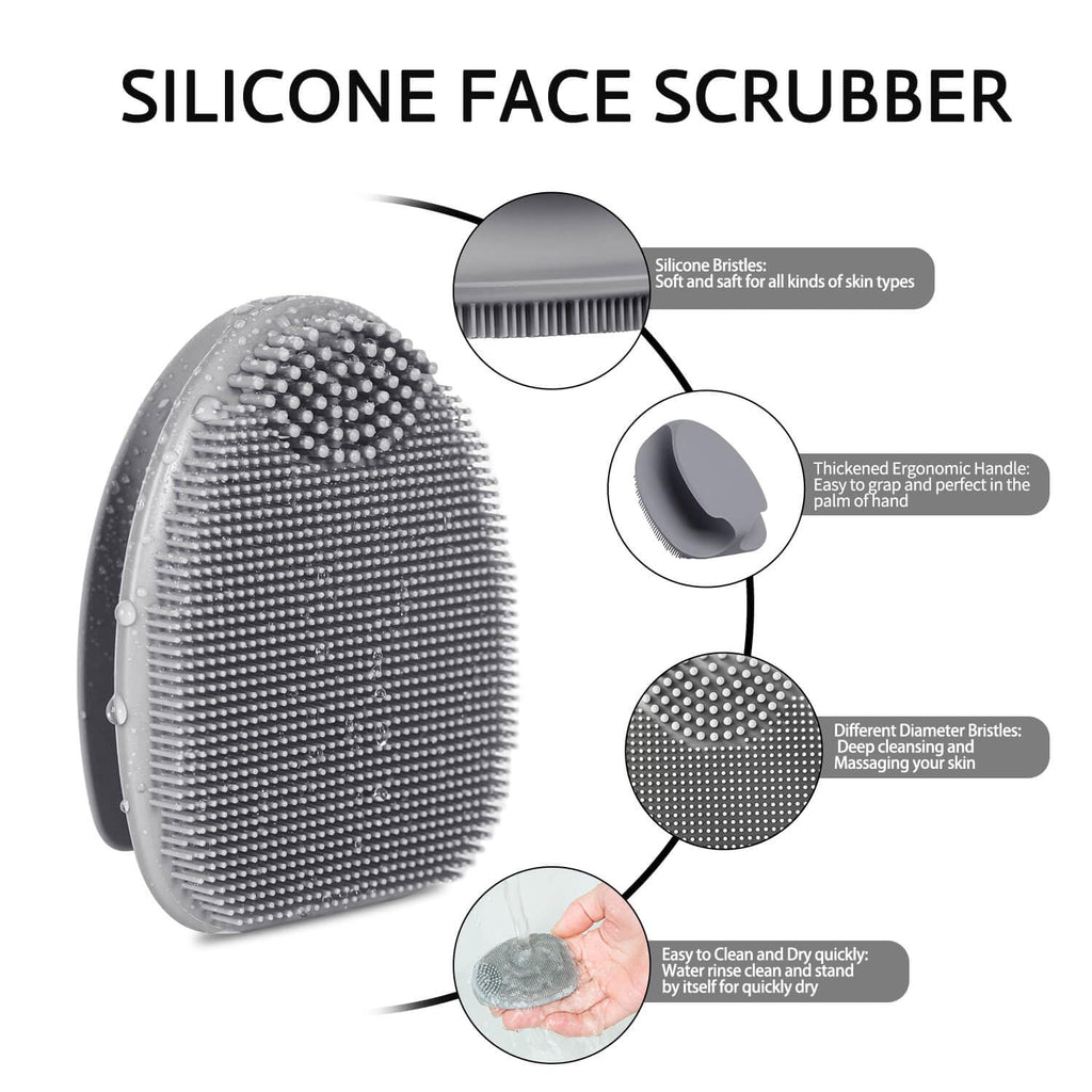 HIEERBUS Silicone Face Scrubber,2 Pack Face Scrubber for Women Men, Manual Face Exfoliator Brushes Scrubber,Facial Cleansing Brush for Exfoliating Blackhead Remover Acne Pore Cleansing Massaging