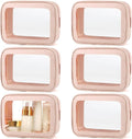 YOPCDJ 6PCS Clear Toiletry Bag,TSA Approved Travel Pouch with Zipper for Cosmetics and Toiletries，Diaper Bag Organizer Pouch Set, Purse Organizer and Clear Car Bag for Women and Kids
