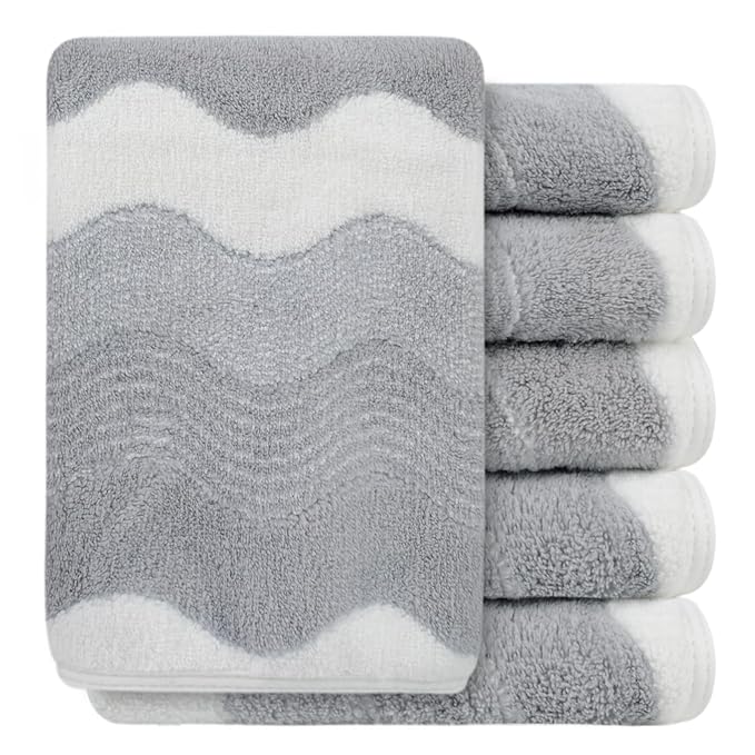 SINLAND Absorbent Coral Velvet Washcloth Ultra Soft Microfiber Face Towels 12 x 12 inch Multi-Purpose Face Cloths for Household and Sport