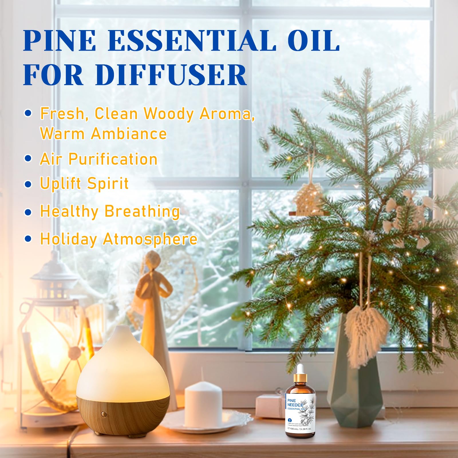 HIQILI Pine Needle Essential Oil for Skin, Candle Making, Cleaning Spray