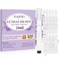 RAQEHO Refillable Cuticle Oil Pen - 1 Empty Nail Oil Pen with 10 x 1.8ml Queeze Cuticle Oil Stick with Vitamin E Jojoba Oil Softener Moisturizer Growth Strength Repair for Thin Damaged Nails（Lavender）