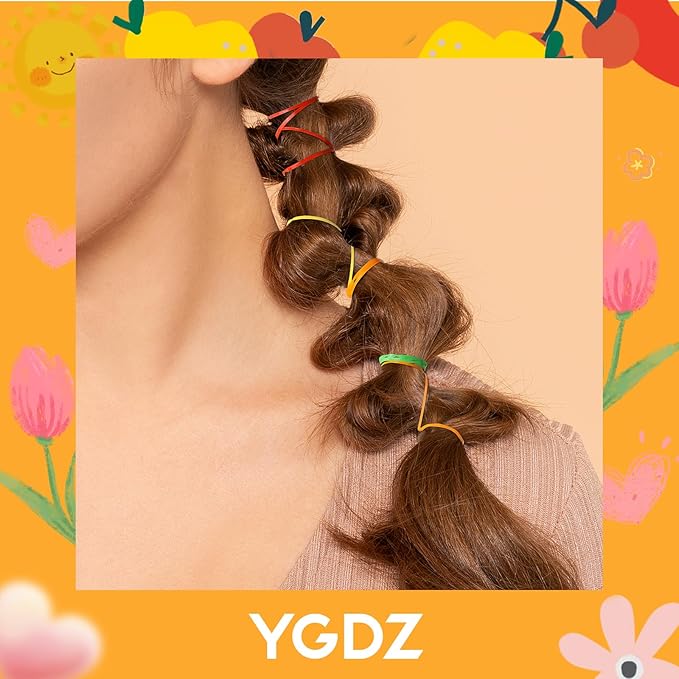 Elastic Hair Bands, YGDZ 5 Colors 600 PCS Mini Rubber Bands for Hair with Organizer Box, Hair Accessories for Toddler, Girl, Baby, Rainbow Color