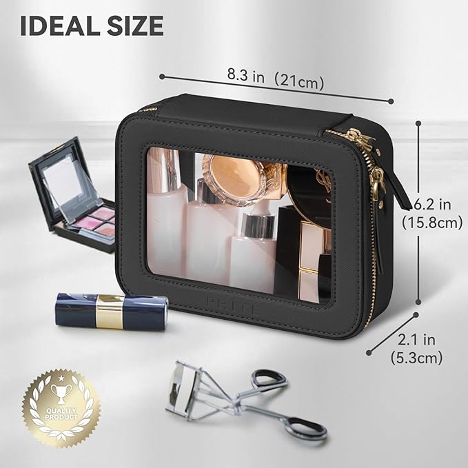 Prite Clear Makeup Bag Travel Cosmetic Organizer Toiletry Case for Women