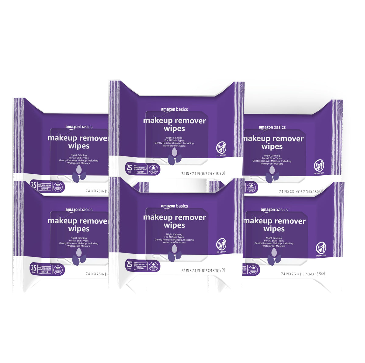 Makeup Remover Wipes, Hydrating Facial Cleansing, Hyaluronic Acid, Dermatologist Tested, Alcohol-Free, Removes Waterproof Mascara, 25 Count, 2-Pack