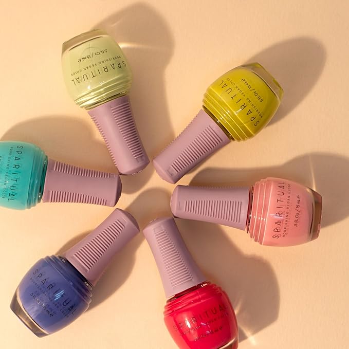 SpaRitual Nourishing Vegan Color Collection Body and Soul | 6 Spring Nail Polish Colors 0.5 fl oz (Noiseless)
