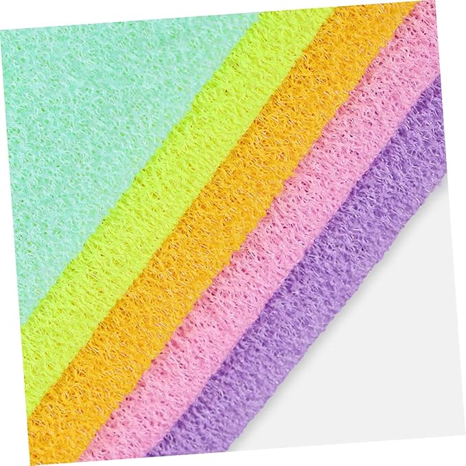 FOMIYES 4pcs Back Scrubber Exfoliating Shower Washcloths for Skin Types Body Cleaning Tool Yellow Green
