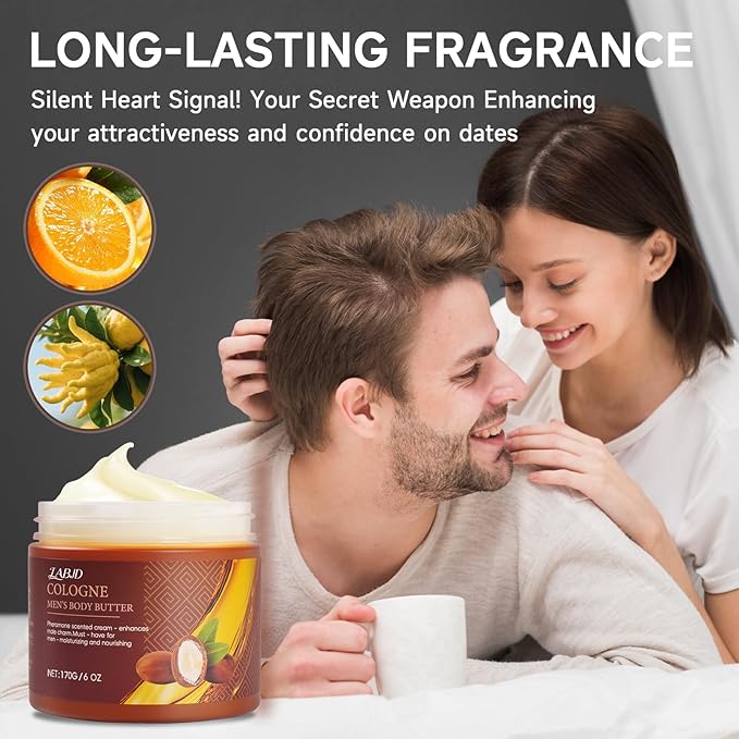 LABJD Cologne Body Butter for Men, 2 Pack Pheromone Scented Cream, Pheromone body butter for men,Hydrates and moisturizes to enhance attractiveness