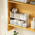 MORNITE 2-Tier Medicine Cabinet Shelves Organizer, Makeup Storage Holder Compartments, Shelf Trays for Bathroom Cabinet Wall, Counter, Vanity, Kitchen - Clear
