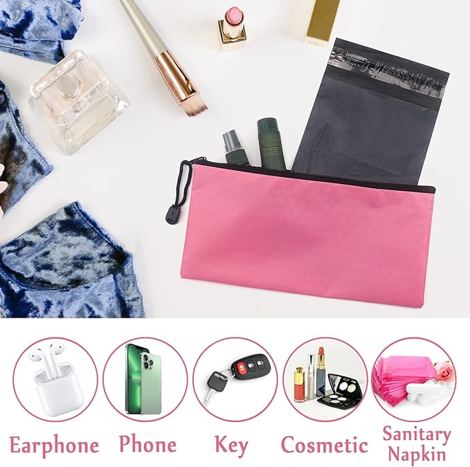 Sanitary Napkin Disposal Bags, Feminine Personal Disposal Bags, 200pcs Grey Opaque Bags and 2pcs Pink Sanitary Napkin Storage Bags for Sanitary Disposal, Tampons, Pads, and Liners