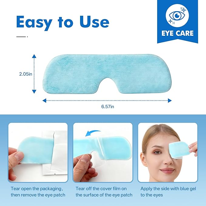 DICEVER Disposable Cooling Eye Mask for Puffy Eyes, Cold Eye Mask for Eyes Tension Stress Relief, Eye Ice Pack for Cold Compress, 10 Packs