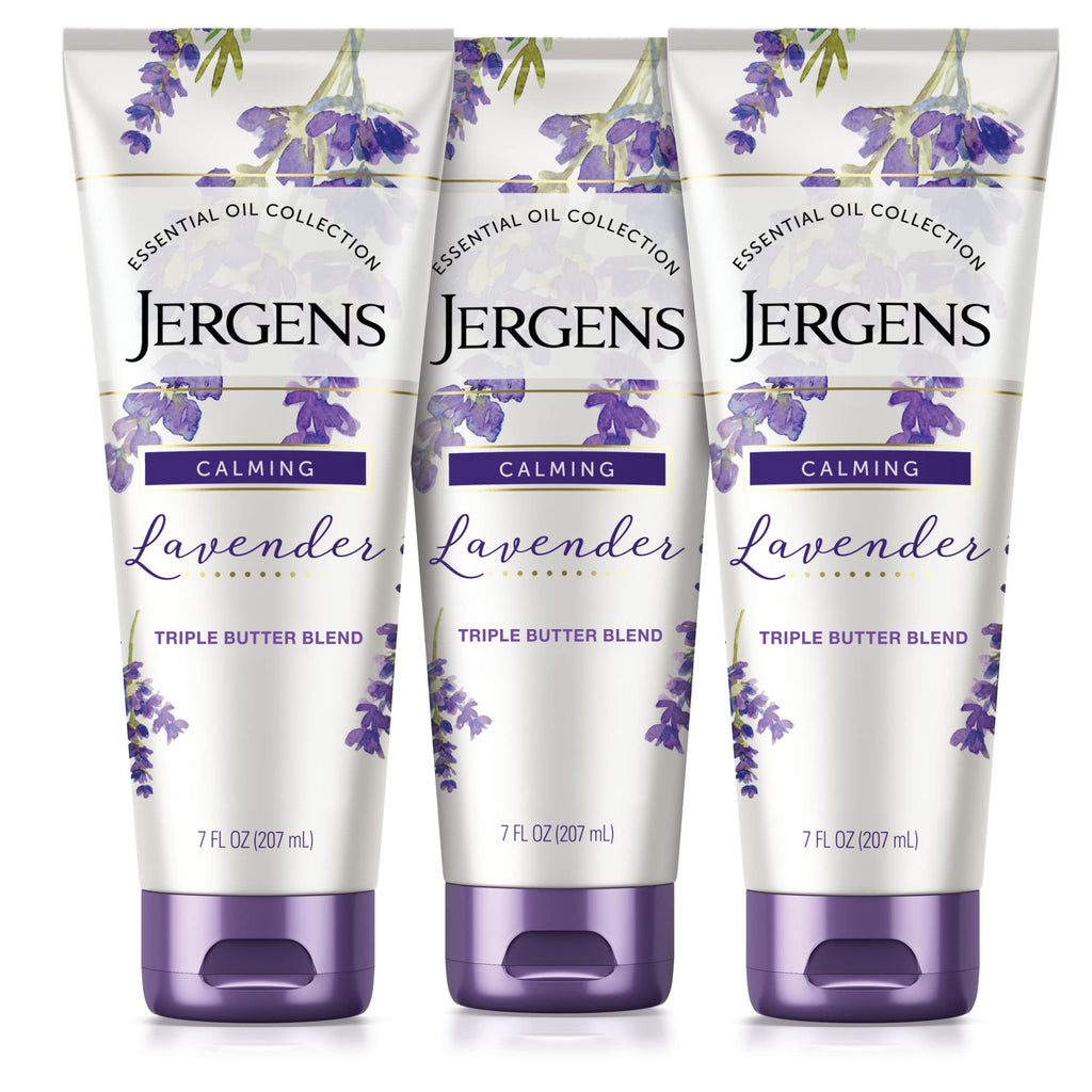 Jergens Lavender Hand & Body Lotion For Dry Skin, 7 fl oz, 3 Pack