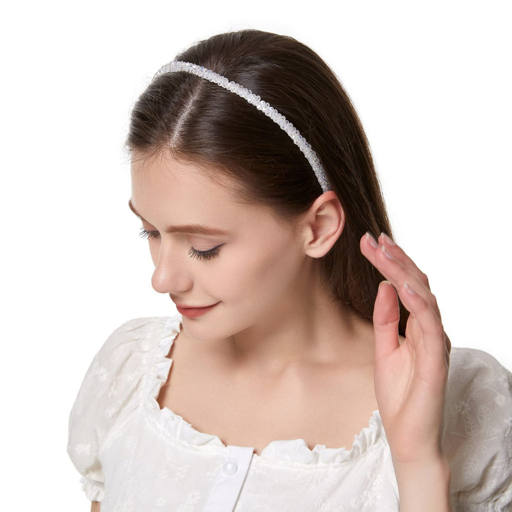 Cuizhiyu Crystal Rhinestone Headbands for Women Girls 4Pack (Color A)