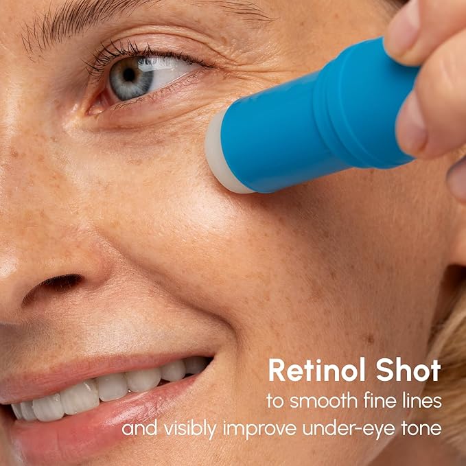 MAREE Under Eye Balm Stick Hydrating – 2 PACK Retinol Caffeine Under Eye Brightener Stick for Older Women – Collagen Undereye Cream for Dark Circles & Wrinkles – 0.28 Ounce, Blue