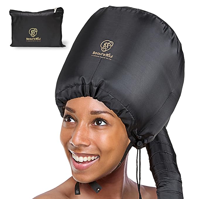Beauté Seoul Hooded Hair Dryer Attachment - Soft Bonnet for Fast Blow Drying