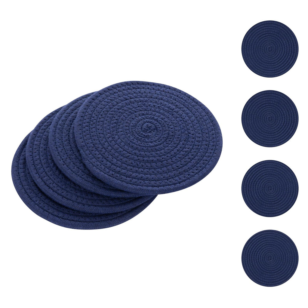 SHACOS 8 Inches Trivets for Hot Dishes, 4 Pieces Cotton Trivets Mats
