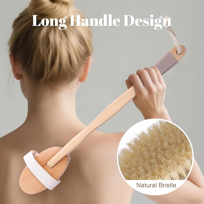 ÖkoStamm 4-in-1 Self Tanner Applicator Kit - Self Tanning Mitt with Long Handle Body Brush for Back Exfoliating and Streak-free Self Tan